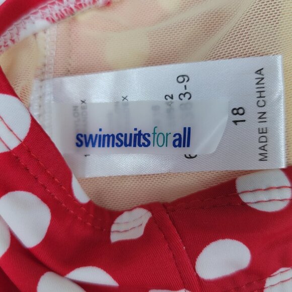 Red With White Polka Dot Bikini Top Plus Size 18 Ruched Padded Triangle Halter - Picture 7 of 8